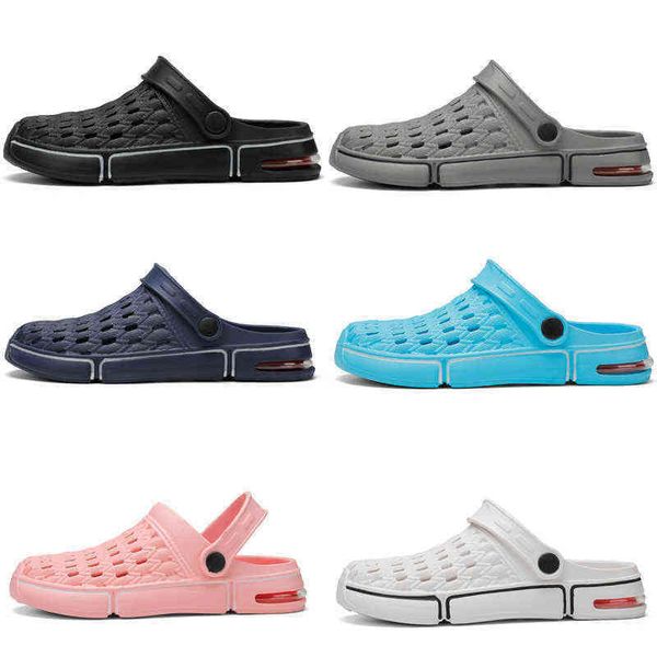 

sandals pulomies summer men women sandals slippers casual home chunky platform clogs couple garden shoes beach 220623, Black