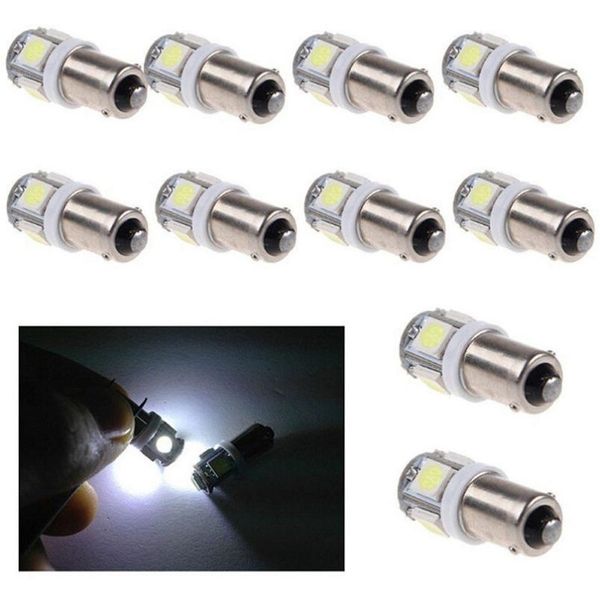 Neue 10X T4W BA9S 5SMD 5050 Auto LED Innen Lampe Seite Marker Backup Schwanz Leselampe Tür Kennzeichen Licht grün Rot Blau Gelb