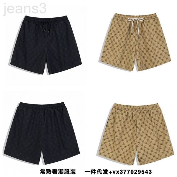 

men's pants designer 2022 summer new old flower letter jacquard full screen casual mesh beach shorts couple, Black