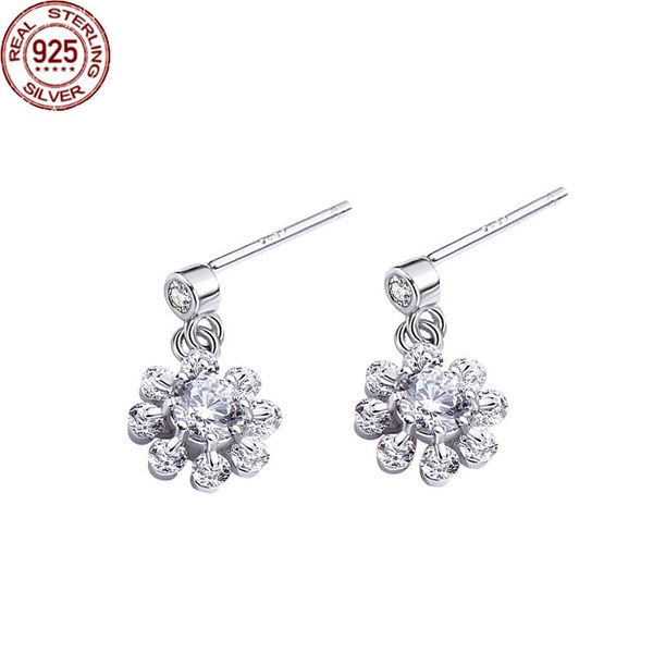 

charm new arrival mori flower earrings charms women's japanese and korean temperament classic zircon s925 sterling silver women fashion, Golden