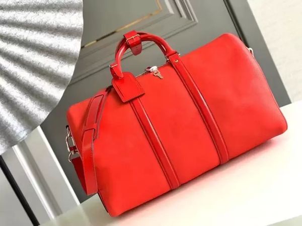 Travel Bag Top Luxury Designer Water Ripple Full Leather Laighting Muds and Women's Travel Backs рюкзак