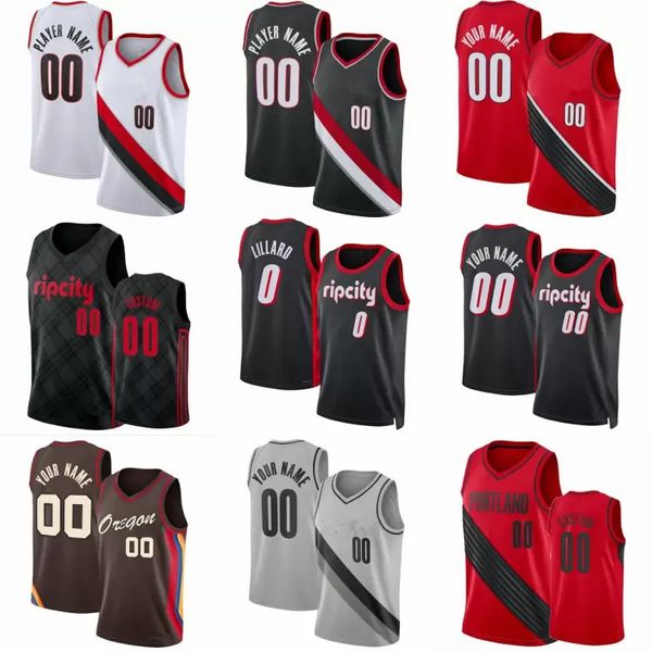 

anfernee 1 simons damian 0 lillard basketball jerseys 11 josh hart portlands city shaedon sharpe blazer little winslow jusuf nurkic gary, Black;red