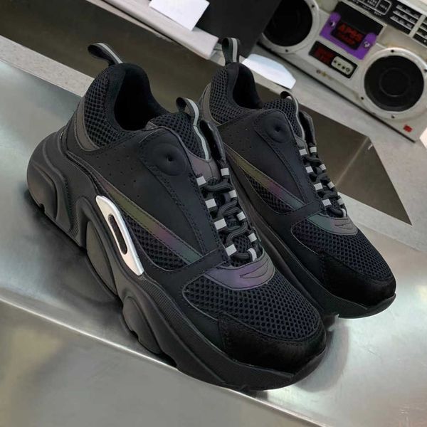 

2022 luxury designer sneakers men's ladies casual shoes calfskin platform white technical shoes knitted vintage basketball, Black
