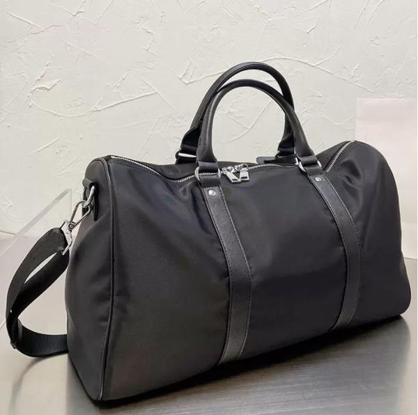 Hight Quality Men Fashion Duffle Bag Triple Black Nailon Travel Bags Mens Gange Buggage Gentleman Business Tote с плечом 45 см.