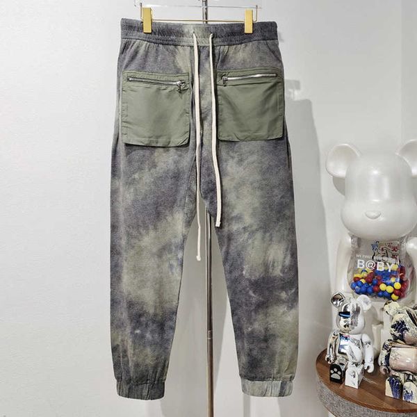 

men's pants european and american style spring and summer 2022 new color fan tooling zipper pocket casual leggings banded pants ro pant, Black