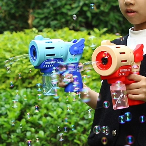 Máquina de bolha automática fofa Kids Princess Game Toy Toy Outdoor Child Bubble Blower Machine Guns Magic Guns Bride Wedding Bubbles 220707