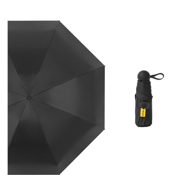 Mini cinco vezes ultra-luz compacta portátil cápsula sol guarda-sol feminino protetor solar proteção uv guarda-sol guarda-chuva dual-use w0