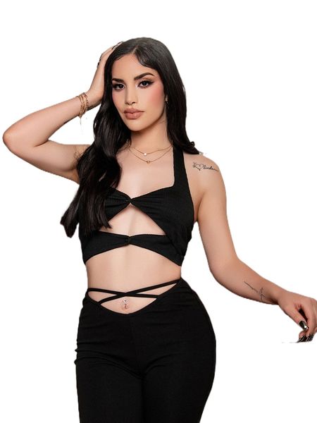 

sxy x kimberly loaiza cut out tie back halter o5kz#, White