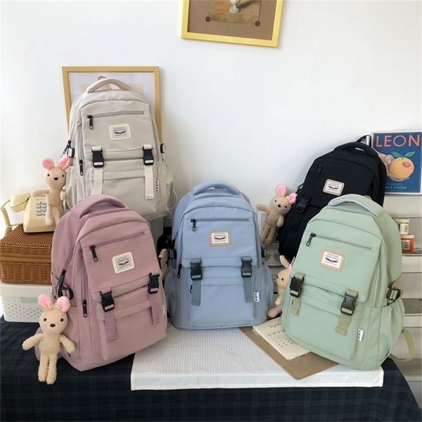 

school bags waterproof nylon women backpack korean japanese fashion fem l220823