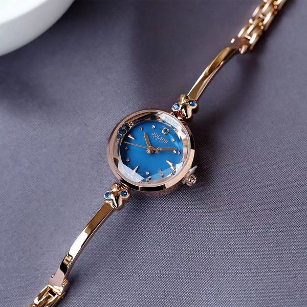 Luxus Damenuhr Designer wasserdicht einfach Retro-Trend Temperament Edelstahl Armband weibliche Uhr Student Weihnachtsgeschenk fg