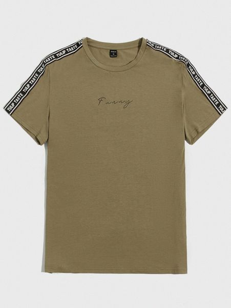 

men contrast letter tape tee u7w1#, White;black