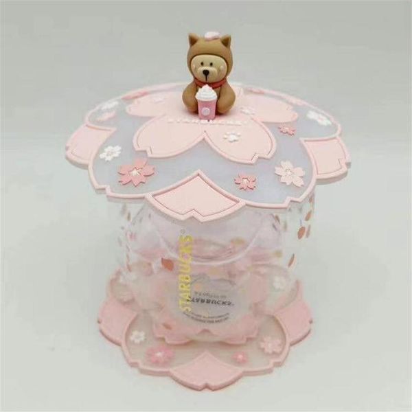 

limited edition starbucks cute cat foot mugs with coaster and lids coffee mug toys sakura 6oz pink double wall glass cups gift pro256e