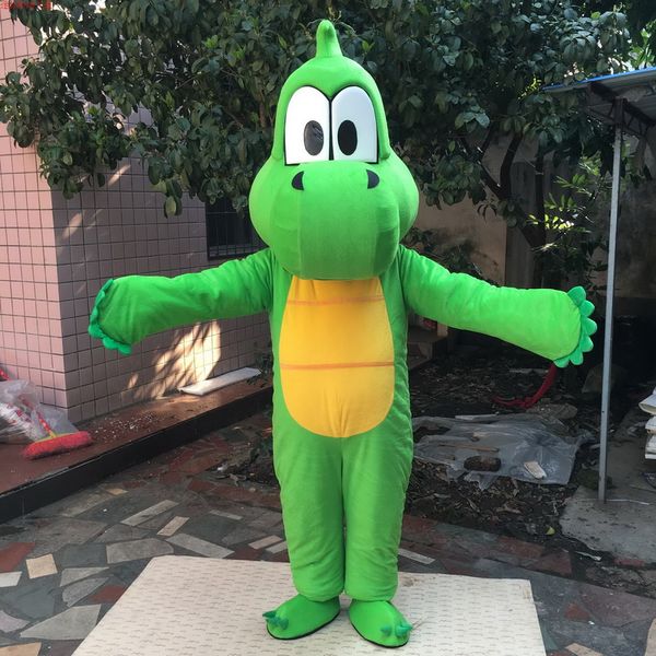 Mascote boneca fábrica fábrica direto EVA material capacete grama verde dinossauro mascote traje desenhos animados fantasia festa de aniversário 985