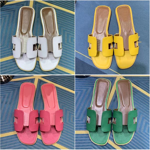 

famous ladies sandals brand beach slippers classic flat heel summer designer fashion flops leather lady slides women shoes l bath, Black