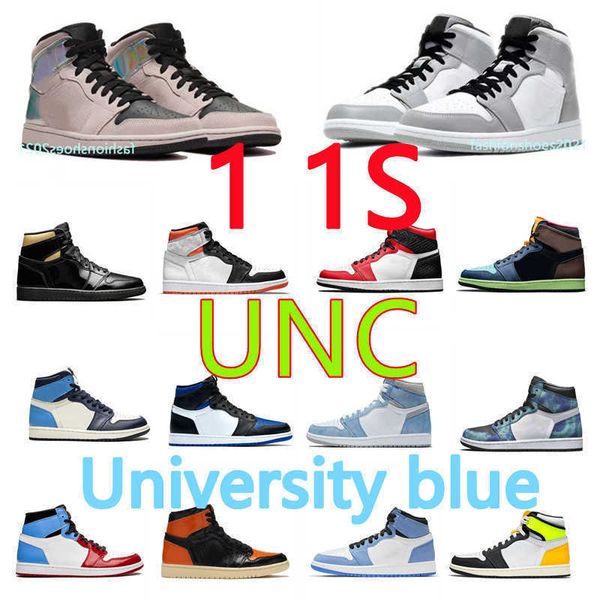 

trendy male 1 high 1s og basketball shoes super royal grey university blue smoke grey men's fashion sneakers unc casual couple skates