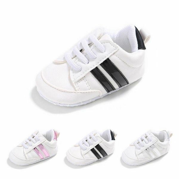 Athletische Outdoor-Sneaker für geborene Babys, modischer Streifendruck, rutschfeste weiche Sohle, Krippenschuhe für Jungen und Mädchen, 0–18 Monate, Kinderkleidung, 20