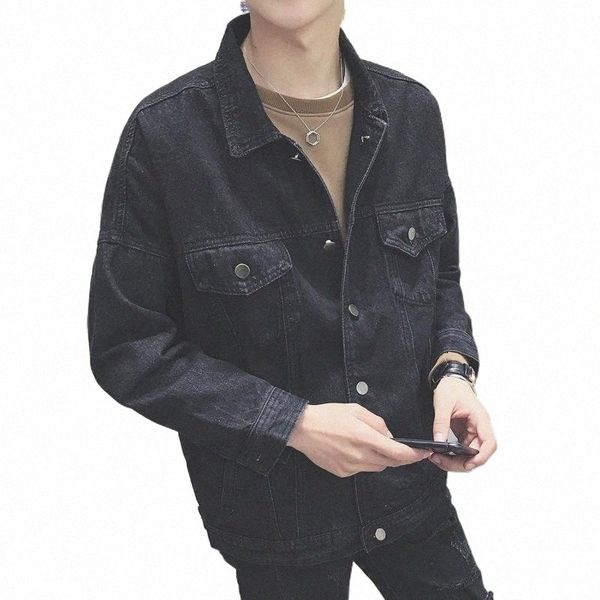 

men's jackets wholesale 2021 denim jacket men spring korean style trendy handsome young students bf wind loose casual 43to#, Black;brown