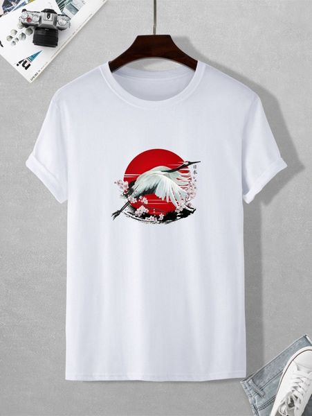 

men crane & letter graphic tee s4ol#, White;black