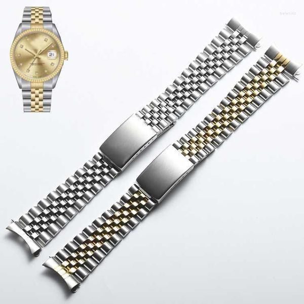 Cinturini per orologi 13mm 17mm 20mm Bracciale Jubilee di ricambio in acciaio bicolore realizzato per Datejust Hele22