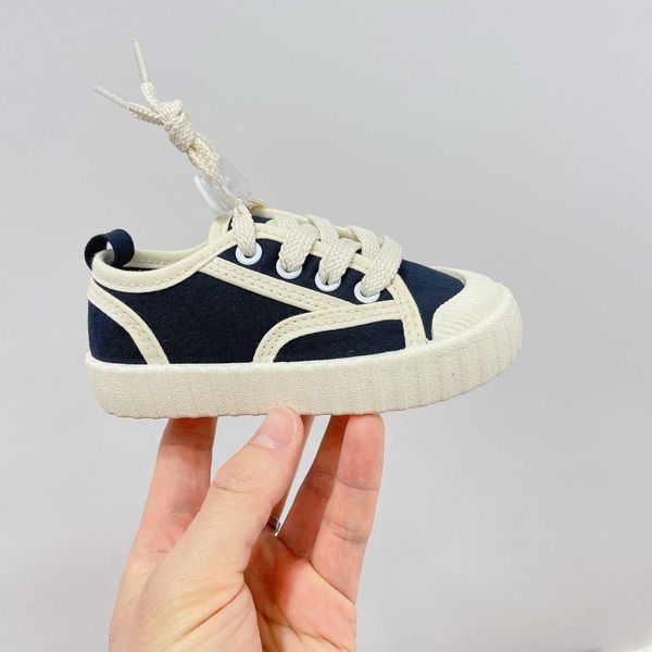 

korean children's canvas shoes early autumn new girls' light soft bottom small cloth shoes boys' biscuit shoes trend, Black;red