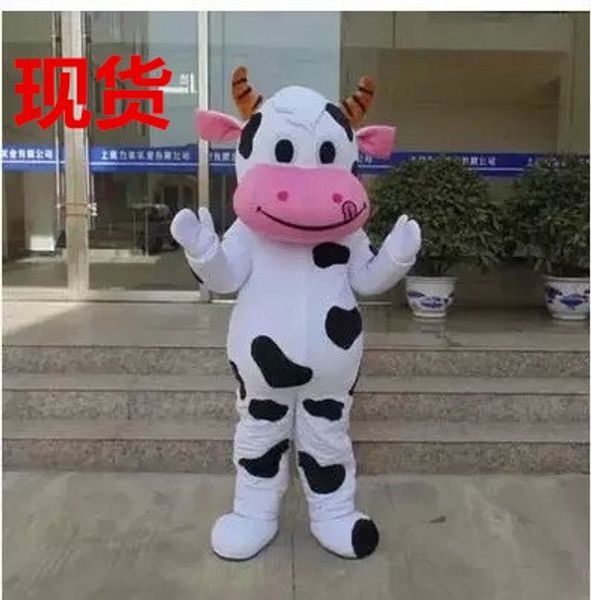 Costume della bambola della mascotte Nuovo costume della mascotte della mucca da latte bianco e nero bestiame bue moo-mucca mascotte vestito da partito operato mascotte costumi taglia del vestito per adulti