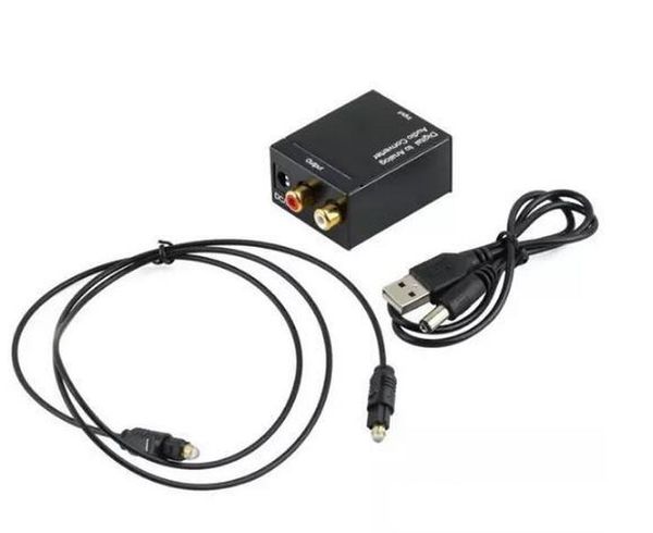 Цифровой Adaptador Optic Coxial RCA Toslink Сигнал на аналоговый адаптер Audio Converter с оптоволоконным кабелем, включая работу