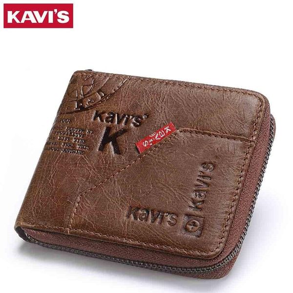 

kavis 100% genuine leather wallet men coin purse male cuzdan small walet portomonee rfid mini portfolio vallet perse card holder, Red;black