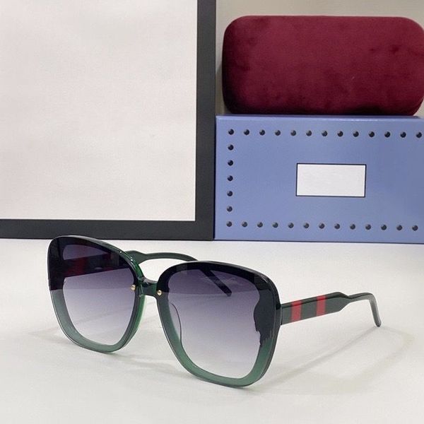 

2022 women men fashion sunglasses black red strips plank frame big light purple polygon glasses available with box, White;black