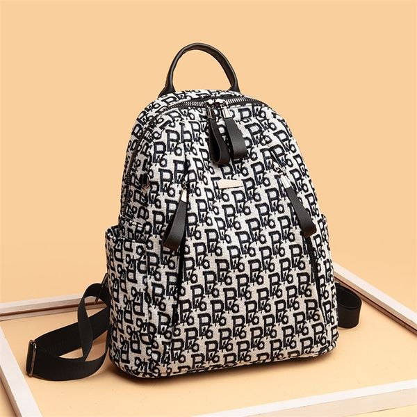 

double shoulder bag women's 2022 new oxford waterproof large capacity women's bag summer travel canvas small backpack