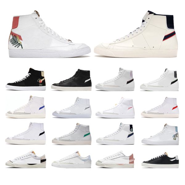 

blazer mid 77 high low running shoes mens womens vintage white black jumbo black lucid green optic yellow pack sports sneakers trainers