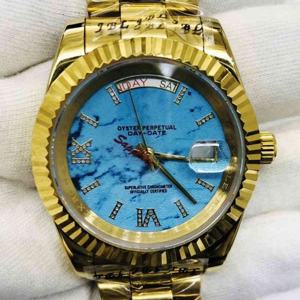 

luxury mens mechanical watch automatic log dental gold three row orchid geneva es for men swiss wristwatches, Slivery;brown