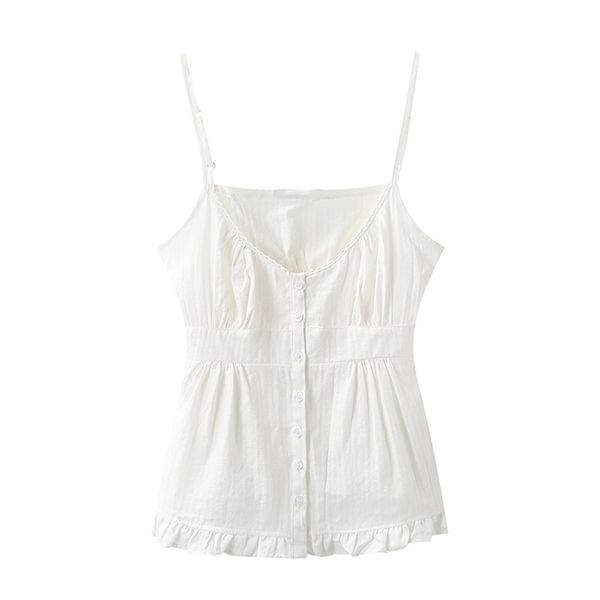 

puwd slim girls soft cotton sweet camis summer fashion ladies vintage bomb tank streetwear women chic cute 220318, White