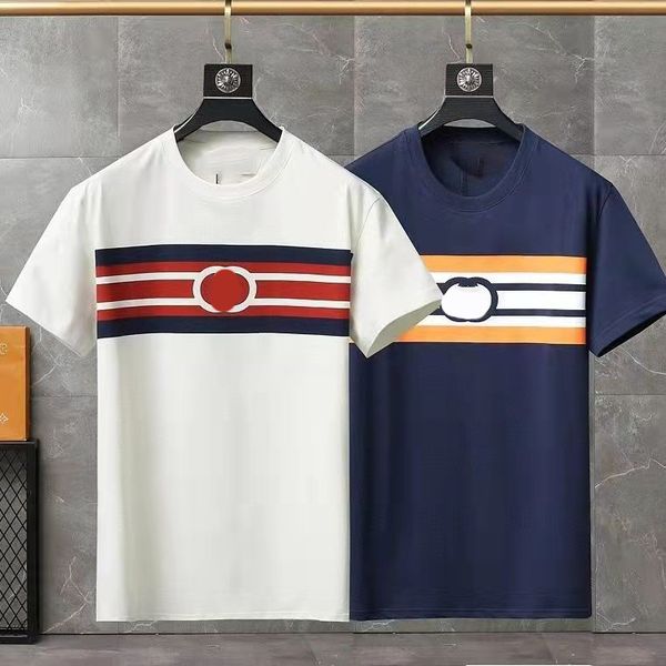 

double g men's t-shirts designer high set double g interlocking middle stripe printed short sleeve t-shirt loose yuan standard couple h, White;black
