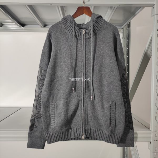 

women's knits & tees spring kejia hooded zipper sweater wool cardigan cross three-dimensional decorative lace up collar hat batch, White