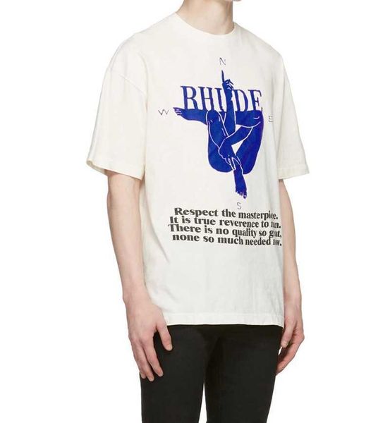 

2022 newamerican fashion 2022 rhude body compass print tee summer men's leisure large short sleeve, White;black