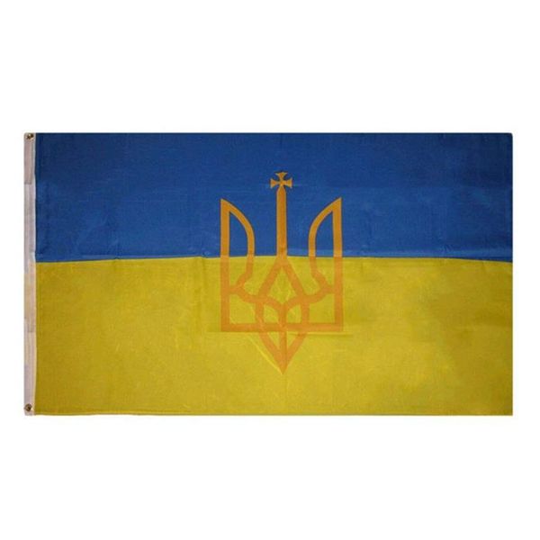 

ukraine ukrainian trident flag 150x90cm 3x5ft printing polyester club team sports indoor with 2 brass grommets 307f
