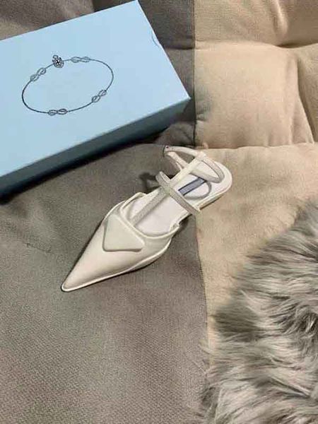 

women flat sandal high heels lady shoes brushed genuine leather slingback pumps pointed toe black white ankle strap flat 35-42 box