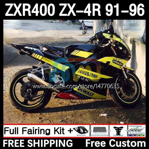 Karosserie für Kawasaki Ninja ZXR 400 CC ZX4R ZXR400 ZX-4R 91 92 93 94 95 96 12dh.196 Body ZX 4R ZXR-400 1991 1992 1993 1994 1995 400cc 91-96 OEM Fairing Kit gelb