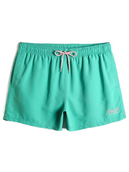

men letter graphic drawstring waist swim trunks d0tk#, White;black