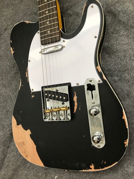 

aged black tl electric guitar body alder can be chrome hardware
