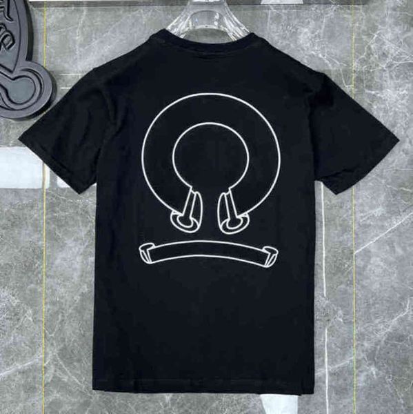 

loose designer classic men's t shirts ch summer short sleeves letter horseshoe sanskrit cross print sweatshirts t-shirts woman tees o0o, White;black