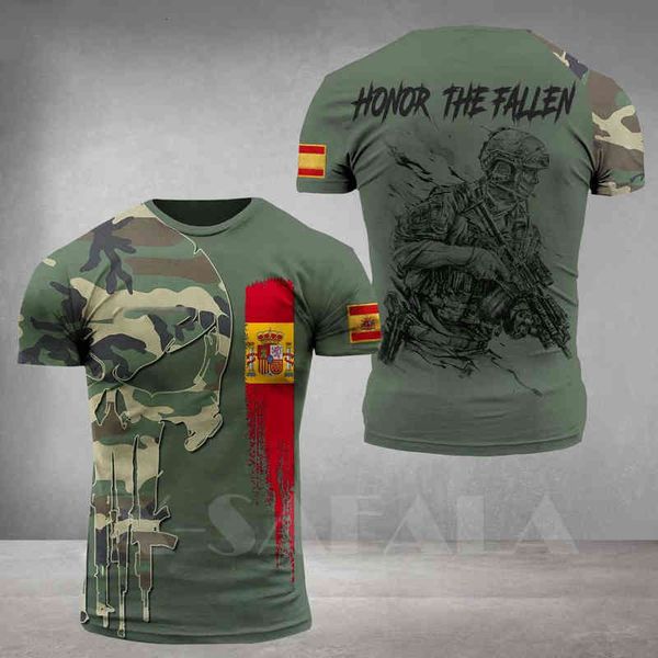 

t designer shirtmen's t-shirts spain portugal soldier-army-veteran country flag 3d printed t-shirt summer round neck men female casual, White;black