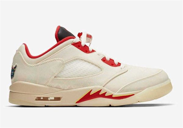 

shoes brand 5 high og low chinese year outdoor man cny sail chile red-opti yellow-pearl white zapatos sports sneakers