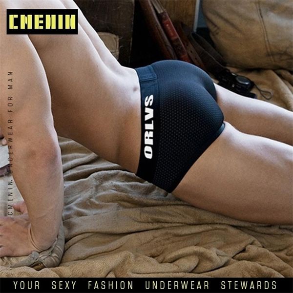 

new brand men underwear mesh men gay briefs cotton panties plus size male shorts breathable slip patchwork briefs t200517, Black;white
