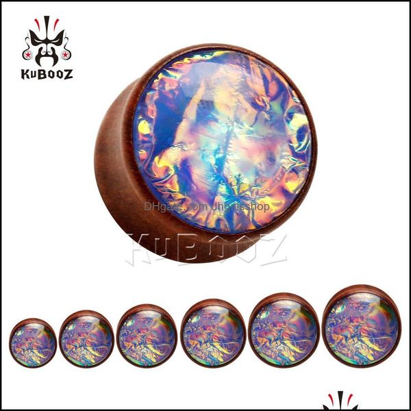 

plugs tunnels body jewelry kubooz solid rosewood inlaid opal ears piercing gauges ear tunnel and making supplier 8mm to 25mm 54pcs drop de, Silver