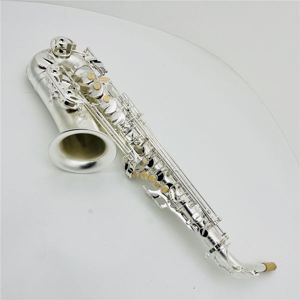 

real pictures r54 alto saxophone eb tune tenor sax sliver plated professional musical instrument with case