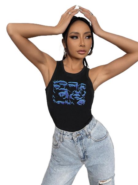 

graphic print tank l3rz#, White