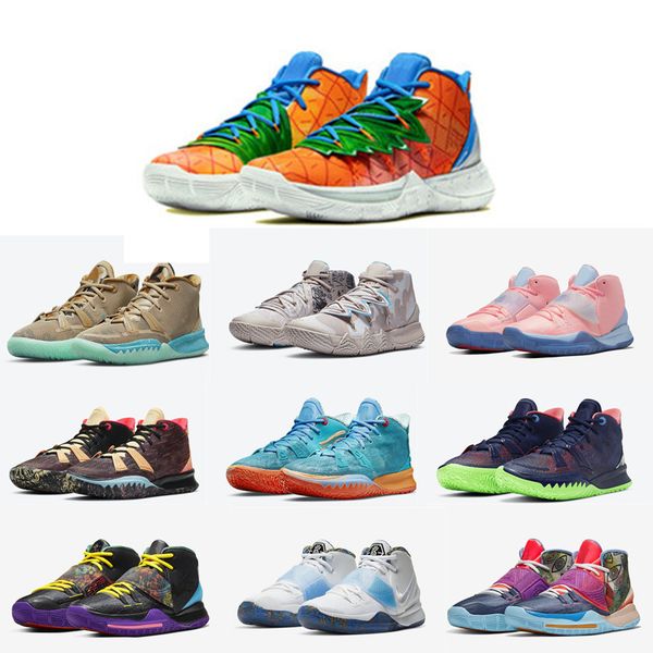 

kyries 5 6 7 basketball shoe pineapple house bred creator soundwave horus men womens irving sport sneakers for sale