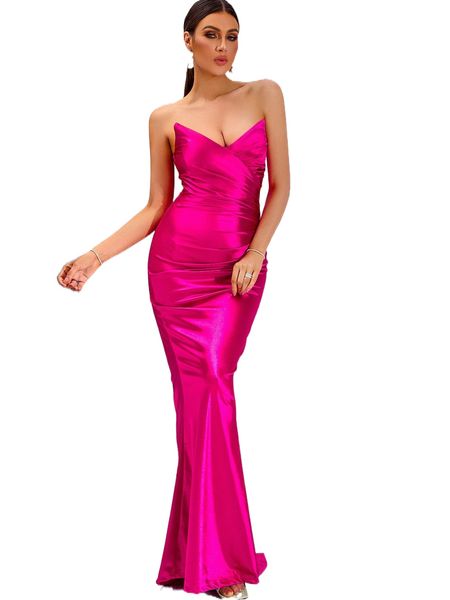 

love&lemonade ruched maxi satin bodycon dress k2fl#, Black;gray