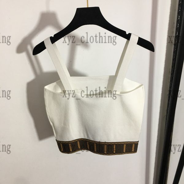 

suspenders womens summer vests t shirt labyrinth jacquard pattern brand 2022ss high-end sleevess ice silk knitted vest t-shirt designer knit, White